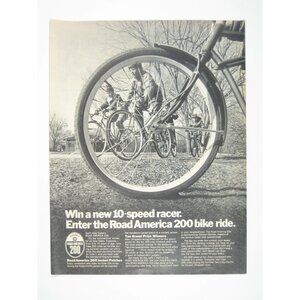 Vintage 1960s Road America 200 Miles Bike Ride Print Ad Print